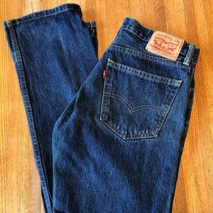 Levi's 505 (men's) 32 x 34 straight leg dark blue jeans